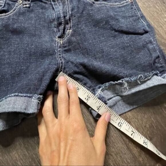 Dark Blue Cut off Denim Shorts Size 7 - Picture 5 of 6